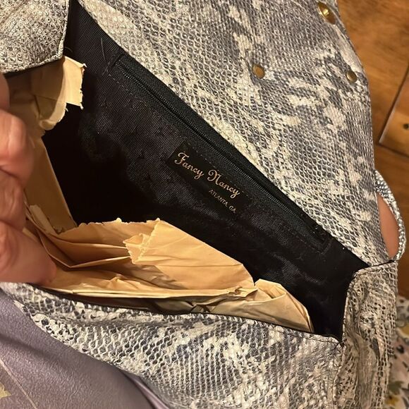 VTG NWT RARE 80’s Fancy Nancy Leather Purse Encrusted With Amethyst and Crystals - Picture 5 of 7